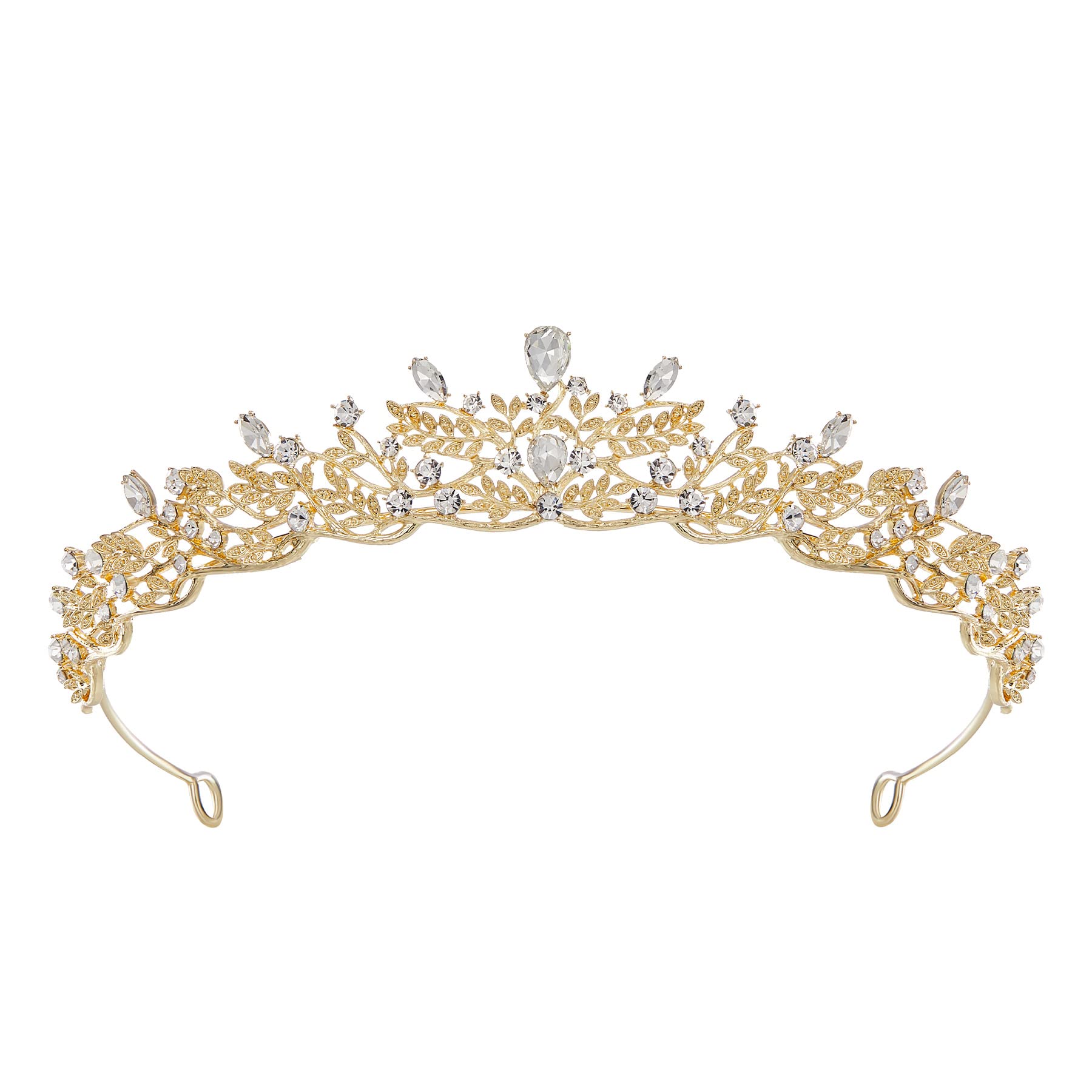 SWEETV Tiaras for Women, Wedding Bridal Tiara, Queen Princess Crown Crystal Headbands for Bride, Rhinestone Hair Accessories for Pageant, Anniversaries, Proms, Quinceaneras and Cosplay - Image 2