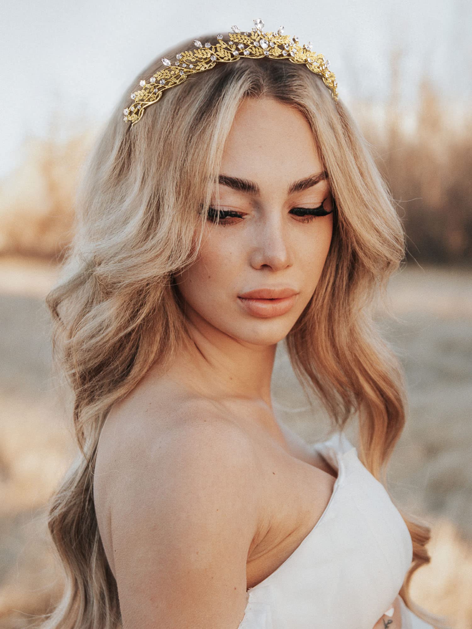 SWEETV Tiaras for Women, Wedding Bridal Tiara, Queen Princess Crown Crystal Headbands for Bride, Rhinestone Hair Accessories for Pageant, Anniversaries, Proms, Quinceaneras and Cosplay - Image 4