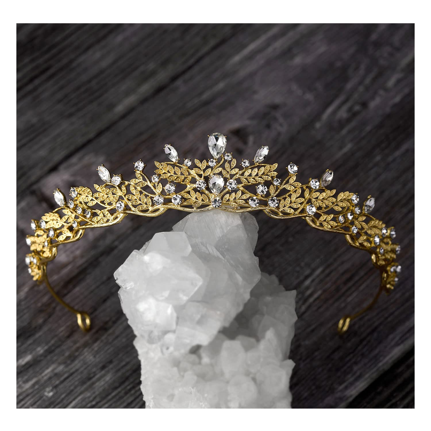 SWEETV Tiaras for Women, Wedding Bridal Tiara, Queen Princess Crown Crystal Headbands for Bride, Rhinestone Hair Accessories for Pageant, Anniversaries, Proms, Quinceaneras and Cosplay - Image 5
