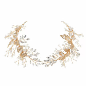 Flexible Wire Flower Leaf Hair Chain | Wedding Pearl Tiara Base