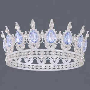 Vintage Filigree Teardrop CZ Full Circle Crown, Prom Birthday Headpiece