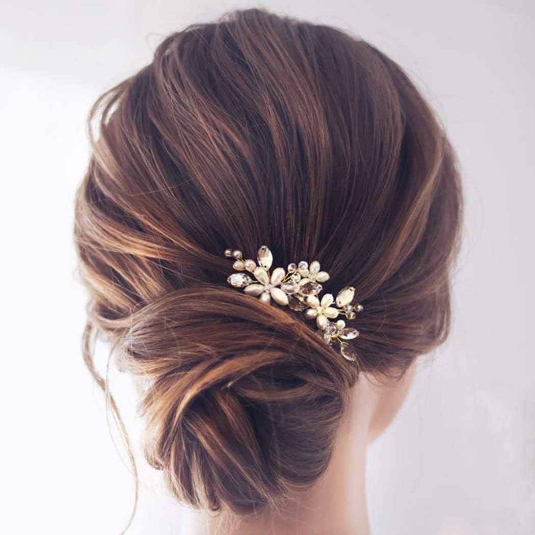 JAKAWIN Pearl Wedding Hair Accessories Bridal Hair Clip Crystal Hair Pins | Decorative Pin Bride Silver Hair Piece for Women - Image 2