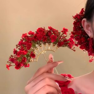 Wedding Bridal Flower Hair Pins U-shaped Floral Hair Clips Formal Prom Party Decorative Bobby Pins Hair Accessories for Women