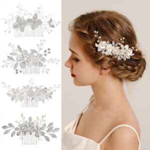 Handmade Flower Beaded Hair Comb Cross-border Bride Updo Women's Mori Holiday Floral Photo Headwear