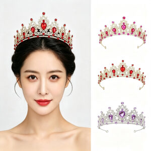 Elegant Teardrop Crystal Tiara, Regal Rhinestone Pageant Wedding Crown