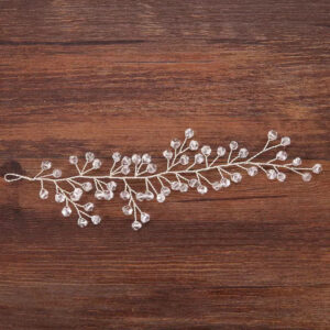 Minimalist Crystal Branch Hair Vine, Hand Wired Crystal Twig Headpiece for Updo