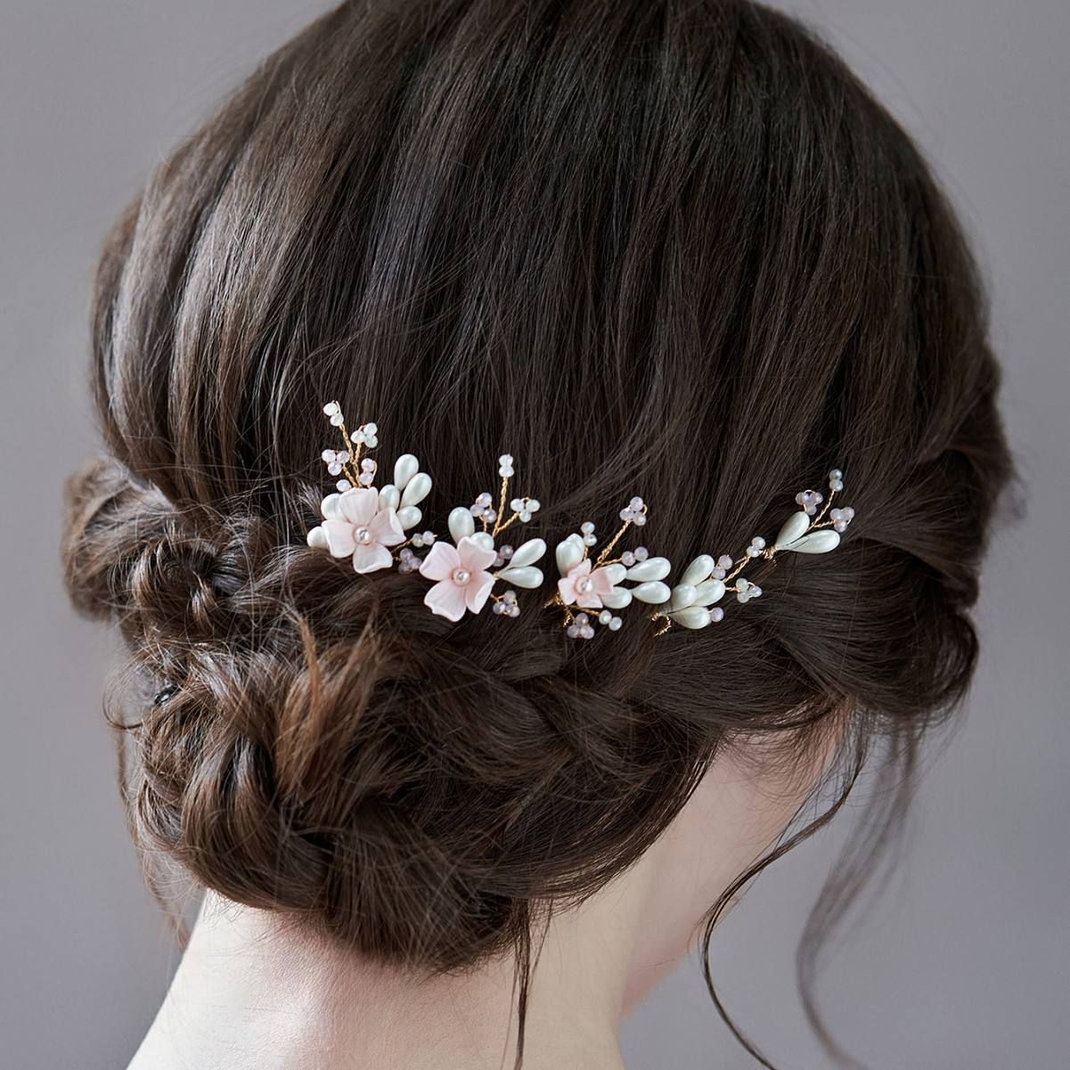 New Elegant Bridal Hair Accessories Premium Plaster Hair Comb Rhinestone Pearl Wedding Accessory Hair Comb Hairpin Set - Image 3