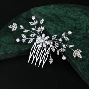 Gold Plated Wedding Bride Hairband Jewelry Flower Headpiece Floral Hair Accessories Bridal Hair Combs