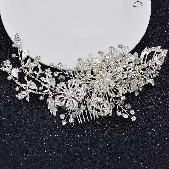 Classic Silver Diamond Crystal White Pearl Hair Accessories Wedding Braided Headdress Party Women Jewelry - Image 4