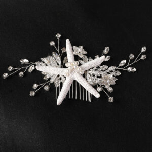 Bridal Starfish Hair Comb, Rhinestone Flower Cluster Hair Insert