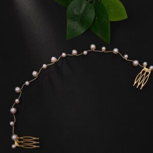 Women's Fashion Pearl Headband Personality Temperament Wave Back of Head Hair Accessory Women Headband Hair Comb