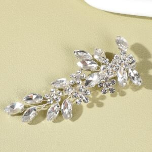 Rhinestone Hair Clip, Dangling Crystal Drop Barrette for Bride
