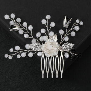 Elegant Contrast Color Floral Hair Comb, Romantic Bride Updo Hair Piece