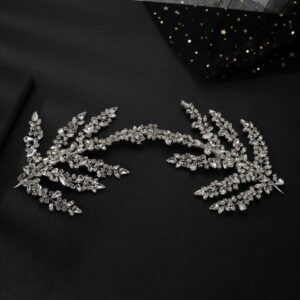 Bridal Crystal Hair Vine, Marquise Leaf Hair Chain for Updo