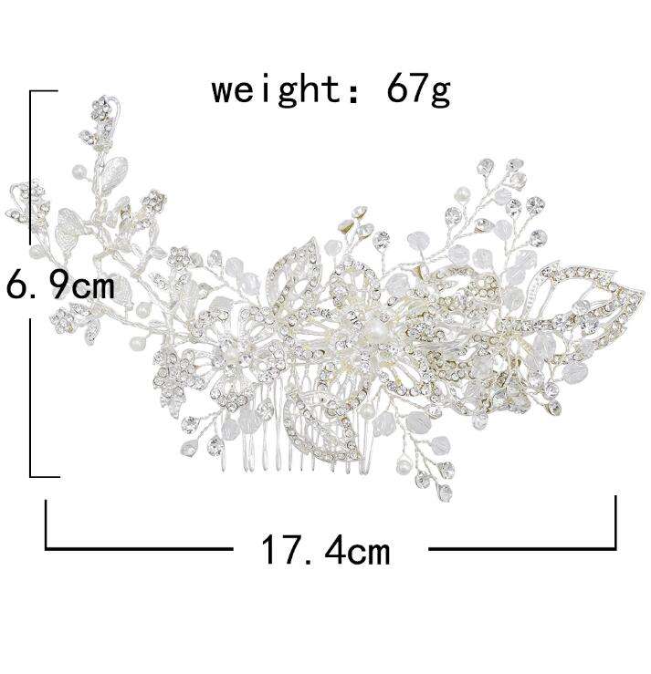 Classic Silver Diamond Crystal White Pearl Hair Accessories Wedding Braided Headdress Party Women Jewelry - Image 5