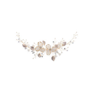 Romantic White Floral Pearl Hair Piece, Wedding Hair Vine with Comb