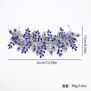 Bridal Crystal Leaf Headband, Hand Wired Vine Rhinestone Bride Hair Accessory