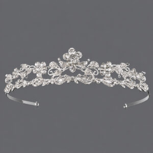 Bridal Flower Tiara, Delicate Leaf Vine Silver Metal Wedding Headband
