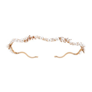 Simple Pearl & Rhinestone Wavy Headband, Wedding Party Hair Accessory