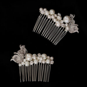 Sparkling Zircon Butterfly Shell Pearl Accessories Hair Comb Women Wedding Jewelry Bridal Bridesmaid Hair Do