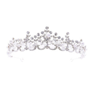 Korea Crownia Luxury Minimalist Peaked Tiara Women Dainty Leaf Bridal Crown Wedding Headpiece Bride Prom Aesthetic