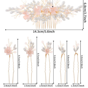 New Elegant Bridal Hair Accessories Premium Plaster Hair Comb Rhinestone Pearl Wedding Accessory Hair Comb Hairpin Set