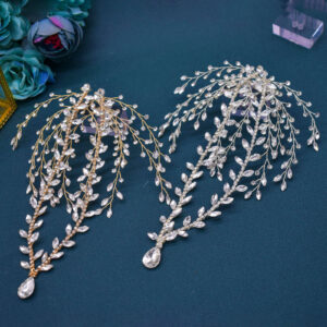 Bohemian Metal Women's Headband Forehead Bridal Headdress with Water Drop Chain Elegant Bride Hairpiece Wedding Accessory